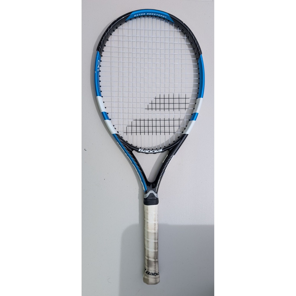 Babolat Drive Max 110 Tennis Racket Blue Black White Oversize 4 3/8 Grip CRACKED